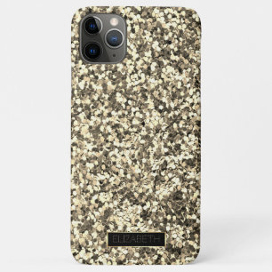 トレンディなスパークリングゴールドのギラギラフレーム - パーソナライズド iPhone 11 PRO MAXケース