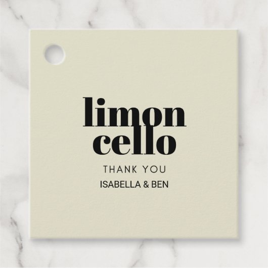 トレンディなタウペ色の手作りリモンチェッロ フェイバータグ (正面)