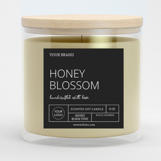 トレンディなダウンロード可能な黒いキャンドルラベル 招待状