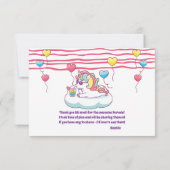 トレンディなティーンのユニコーン　ソーシャルメディア　サンキュー 招待状 (裏面)