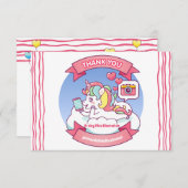 トレンディなティーンのユニコーン　ソーシャルメディア　サンキュー 招待状 (正面/裏面)