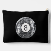 トレンディなディスコボールアート、ブラック＆シルバーレトロ アクセサリーポーチ (裏面)