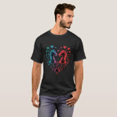 トレンディなナイトチェスの駒ハート型 Tシャツ (正面フル)