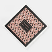 トレンディなナプキン シャイニング ローズゴールド & ブラック (コーナー)