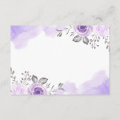 トレンディなパステルパープルのフラワーチックな結婚式の披露宴 エンクロージャーカード (裏面)