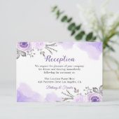 トレンディなパステルパープルの花モダンウェディングパーティー エンクロージャーカード (スタンド正面)