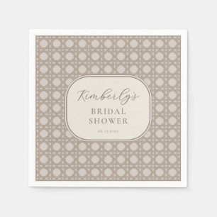 トレンディなビンテージ ラタン カンベ 結婚前パーティ スタンダードカクテルナプキン