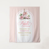 トレンディなペタルとプロセッコのブライダルウォールタペストリー タペストリー (正面)