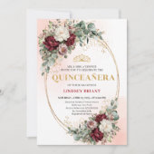 トレンディなボーホー マーサラ フラワーズ ユーカリ クインセアニェーラ 招待状 (正面)