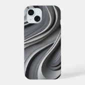 トレンディなモダングレイの携帯ケース iPhone 15ケース (裏面)