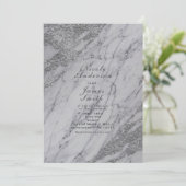 トレンディなモダンシルバーグリッター大理石の招待状 招待状 (スタンド正面)