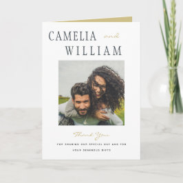 トレンディなモダンミニマルウェディング フォト  サンクス サンキューカード