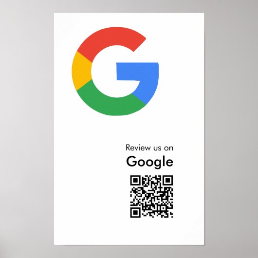 トレンディなモダンGoogleレビューQRコードポスター ポスター (正面)