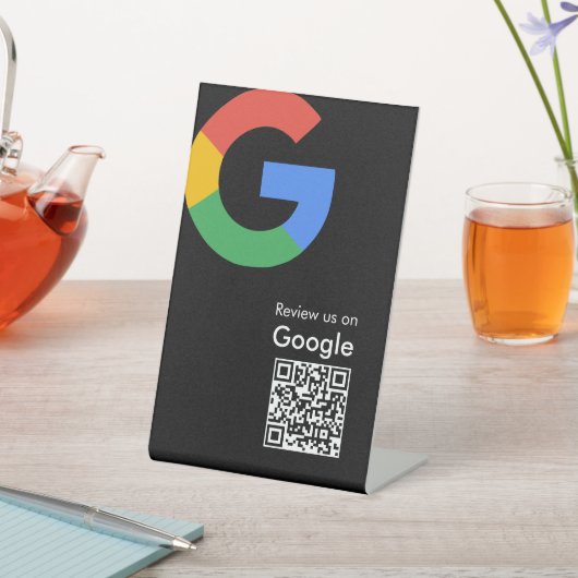 トレンディなモダンGoogleレビューQRコード 台座サイン (インサイチュ)