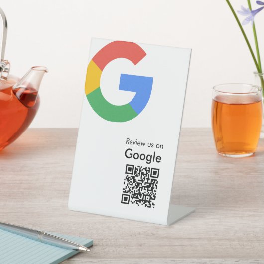 トレンディなモダンGoogleレビューQRコード 台座サイン (インサイチュ)