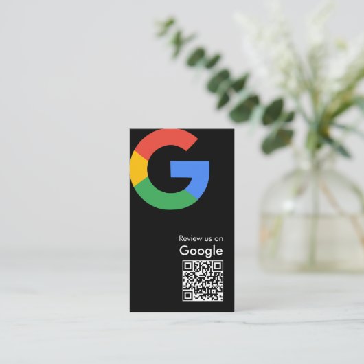 トレンディなモダンGoogleレビューQRコード 名刺 (スタンド正面)