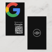 トレンディなモダンGoogleレビューQRコード 名刺 (正面/裏面)
