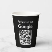 トレンディなモダンGoogleレビューQRコード 紙コップ (正面)