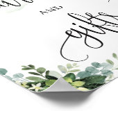 トレンディなユーカリの多肉植物カードとギフトの看板 ポスター (角)