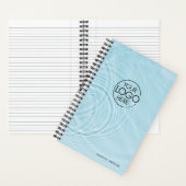 トレンディなライトブルーの水の波紋モダンロゴ ノートブック (内側)