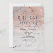 トレンディなローズゴールドピンク大理石モダングラムパーティー 招待状 (正面)