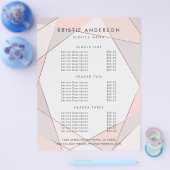 トレンディなローズゴールドピンク&タウペの価格とサービス チラシ (シングル)