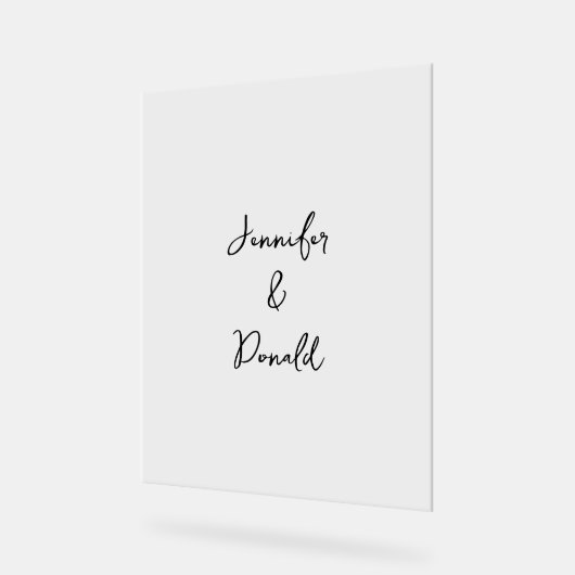 トレンディな古典的な書道の手書き風フォントのプレーンなパーソナル仕様 アクリルサイン (傾斜)