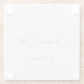 トレンディな古典的な書道の手書き風フォントのプレーンなパーソナル仕様 ガラスコースター (裏面)