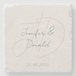 トレンディな古典的書体モノグラム ストーンコースター