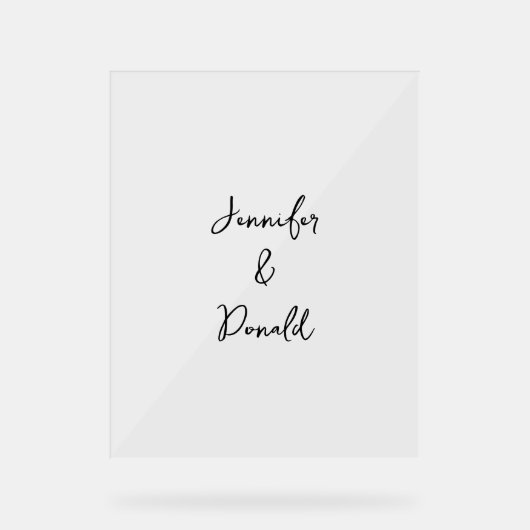 トレンディな古典的書体　シンプルな個人用 アクリルサイン (正面)