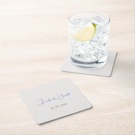 トレンディな古典的書体　シンプル　個人用 スクエアペーパーコースター (インサイチュ)