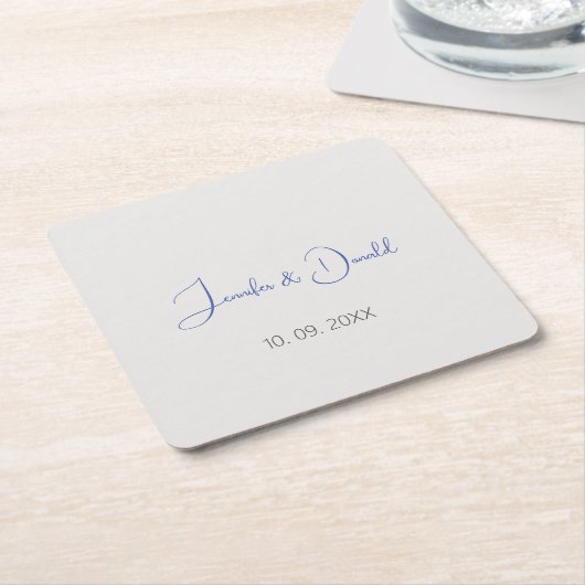 トレンディな古典的書体　シンプル　個人用 スクエアペーパーコースター (アングル)