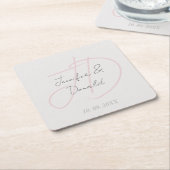 トレンディな古典的書道のイニシャル スクエアペーパーコースター (アングル)