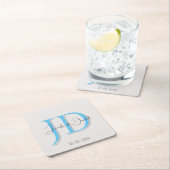 トレンディな古典的書道のイニシャル スクエアペーパーコースター (インサイチュ)