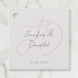 トレンディな古典的書道のイニシャル フェイバータグ