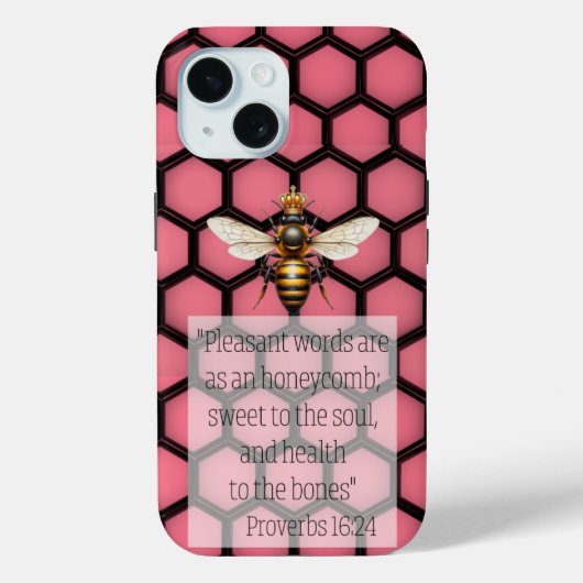 トレンディな宗教的なピンクと黒のハニカム女王蜂 Case-Mate iPhoneケース (裏面)
