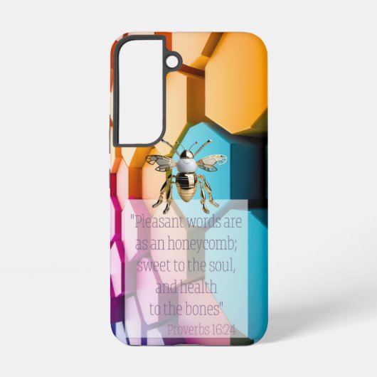 トレンディな宗教的な虹色のハニカムゴールドビー SAMSUNG GALAXYケース (裏面)
