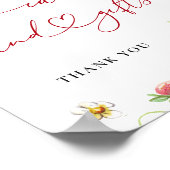 トレンディな水彩イラストの苺の赤ちゃんカードとギフト ポスター (角)