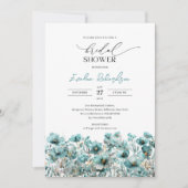 トレンディな水彩淡い青の春の野の花 招待状 (正面)