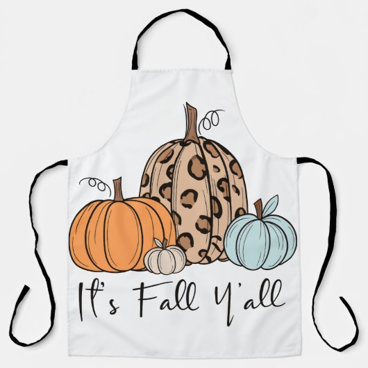 トレンディな秋のかぼちゃ | “It’s Fall Y’all” 引用 エプロン (正面)
