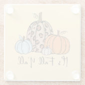 トレンディな秋のかぼちゃ | “It’s Fall Y’all” 引用 ガラスコースター (裏面)