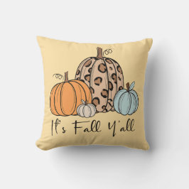 トレンディな秋のかぼちゃ | “It’s Fall Y’all” 引用 クッション