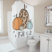 トレンディな秋のかぼちゃ | “It’s Fall Y’all” 引用 シャワーカーテン (インサイチュ)