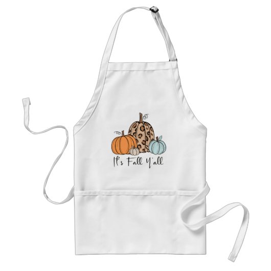 トレンディな秋のかぼちゃ | “It’s Fall Y’all” 引用 スタンダードエプロン (正面)