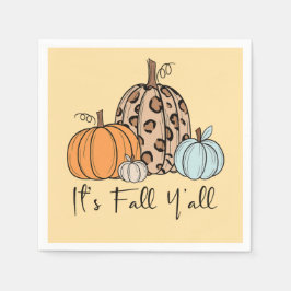 トレンディな秋のかぼちゃ | “It’s Fall Y’all” 引用 スタンダードカクテルナプキン