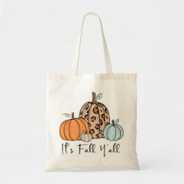 トレンディな秋のかぼちゃ | “It’s Fall Y’all” 引用 トートバッグ