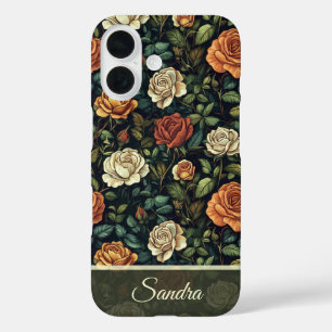 トレンディな結婚祝いバラの花柄カスタム iPhone 16ケース