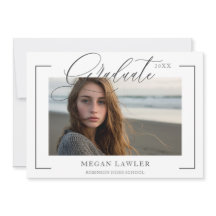 トレンディな脚本を卒業パーティーの招待写真カード