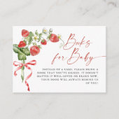 トレンディな草原のイチゴの絵本 ベビーシャワーのプレゼント エンクロージャーカード (正面)