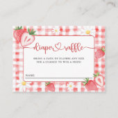 トレンディな草原のストロベリー ベイビー シャワー おむつラッフル エンクロージャーカード (正面)